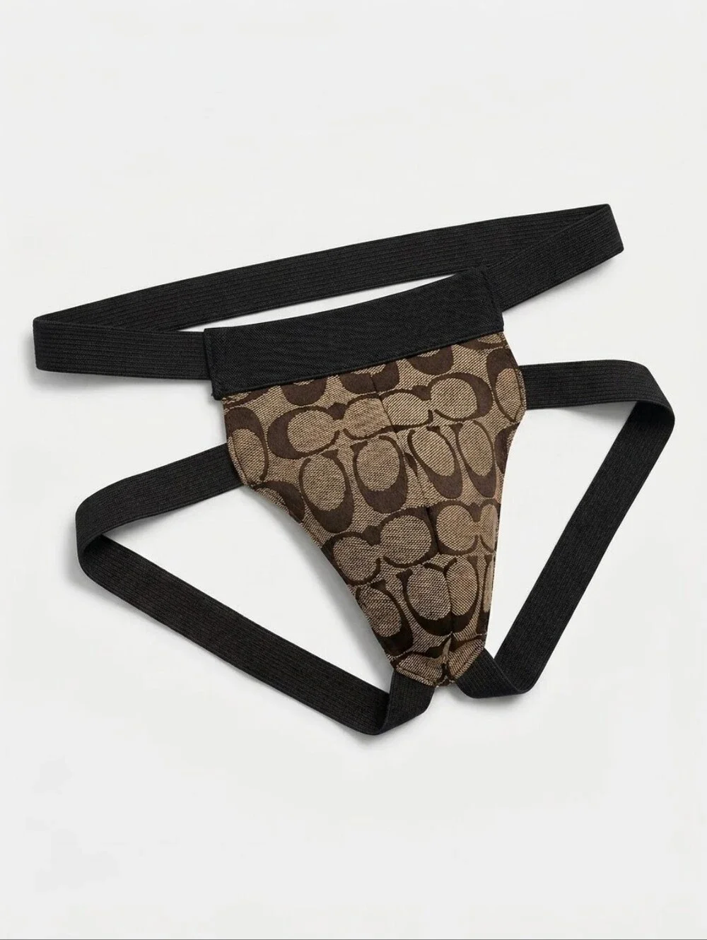 Men's Upcycled Designer Monogram Canvas Jockstrap Size XS